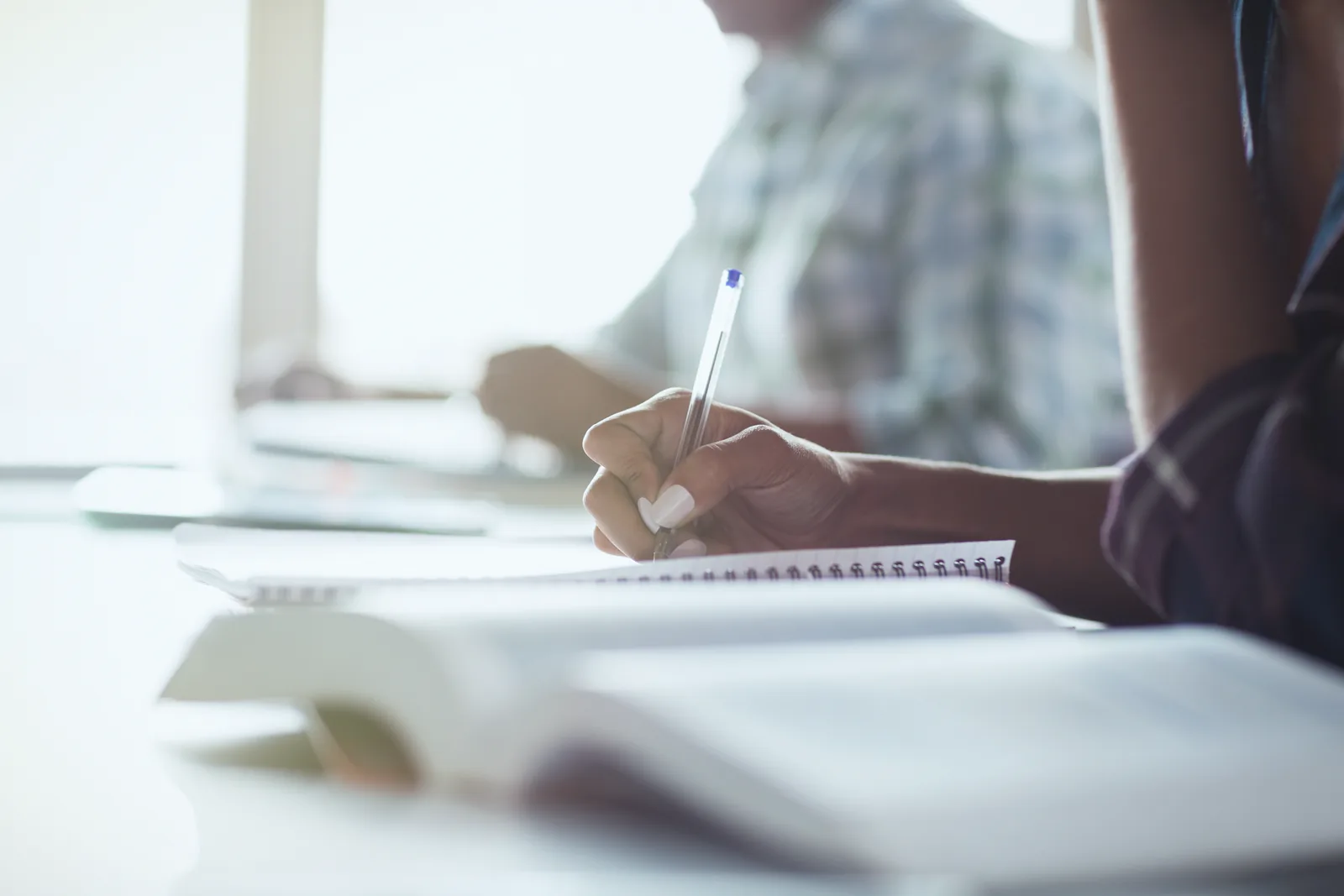 Students studying course material